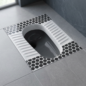 Standard Size <b>Ceramic</b> Asian Squatting <b>Pan</b> Double Black Dotted Water Closet Toilet for UAE and Nigeria - Product Image 1