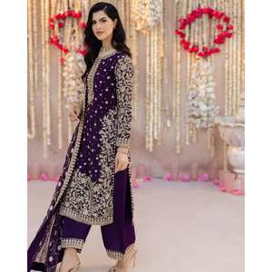 Top-Plazzo y Dupatta Set con bordado pesado Tamaño XL para look de fiesta - Product Image 4