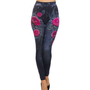 Wholesale Price Women Sublimation Leggings Spandex Polyester Mid Waist <b>Tight</b> Breathable <b>Winter</b> Season Casual Wear Printed - Product Image 2
