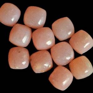 Opale rose naturelle en gros, cabochon coussin à dos plat, pierre précieuse lâche de 3 mm à 15 mm pour la fabrication de bijoux, bagues et pendentifs - Product Image 3