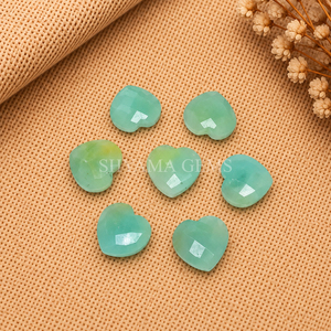 พลอยอะความารีนทรงหัวใจขนาด 10 มม. ลูกปัดพลอยสีฟ้ารูปหัวใจสำหรับทำเครื่องประดับจี้ห้อยประดับตกแต่งงานฝีมือ - Product Image 6