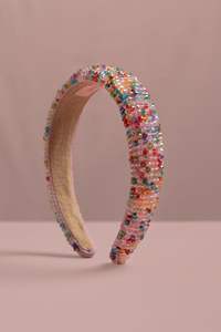 Diadema Acolchada de Tela con Flores Bordadas para Mujer, Aro de Pelo de Algodón Blanco para Fiestas de Verano, Tocado Floral, Proveedor Mayorista - Product Image 3