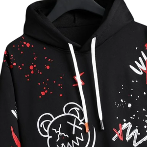 Sweat-shirt à capuche surdimensionné personnalisé avec imprimé graffiti, streetwear, sweat-shirt à capuche en polaire graphique pour hommes et femmes - Product Image 4