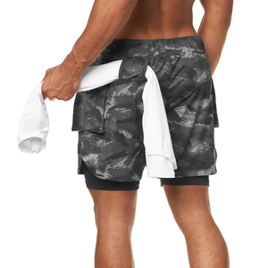 Custom Camouflage Print Training <b>Shorts</b> with Compression Spat Gym Apparel Wholesale Supplier Low MOQ Workout Athletic <b>Shorts</b> Set - Product Image 4