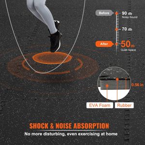 Tapis de sol en mousse EVA emboîtable épaissie de 0,56 mm, 6 pièces, dalles de caoutchouc puzzle 24 x 24, tapis de sol d'exercice pour le fitness - Product Image 3