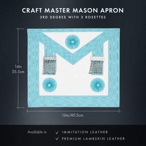 Masonic Craft Master Masons <b>Apron</b> with Badge Freemason Masonic <b>Apron</b> - Product Image 2