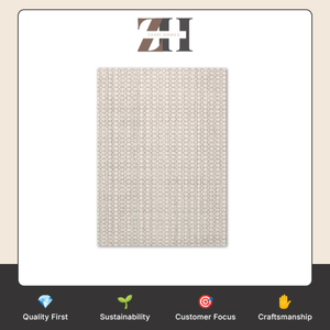 Tapis d'intérieur en laine recyclée et polyester, tissé à la main, de qualité supérieure, géométrique et moelleux, pour salon et chambre à coucher - Product Image 6