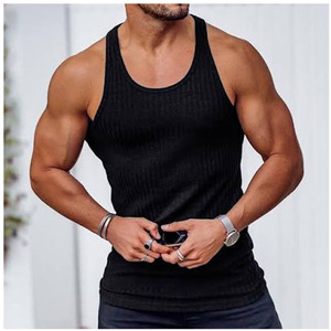 Débardeur de sport OEM pour hommes 100% coton, contrôle de l'humidité, sans manches, vêtements de sport 275 GSM - Product Image 4