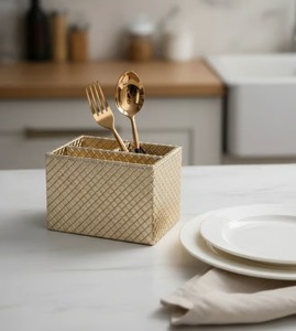 Couverts de table élégants et luxueux – Cuillère, fourchette et couteau en acier inoxydable finition or pour hôtels et restaurants - Product Image 2