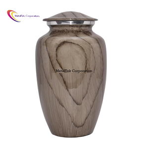 Urna de cremación clásica grande texturizada de madera mate de estilo americano para ceremonia funeraria, tarro de almacenamiento de cenizas conmemorativas, precio al por mayor - Product Image 1