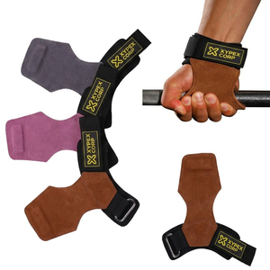 Poignées de traction personnalisables en cuir de vachette robuste, souples et antidérapantes, protection des paumes, pour musculation professionnelle et levée de poids. - Product Image 4