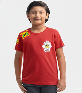 T-shirts et polos pour garçons en coton à col rond, tricotés, décontractés, à épaules tombantes, imprimés, surdimensionnés, personnalisés pour l'été - Product Image 1