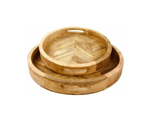 Bandeja de madera de diseño recién fabricada, bandeja de madera de mango, bandeja de madera de acacia, bandeja para servir, bandejas decorativas de madera al mejor precio al por mayor. - Product Image 1
