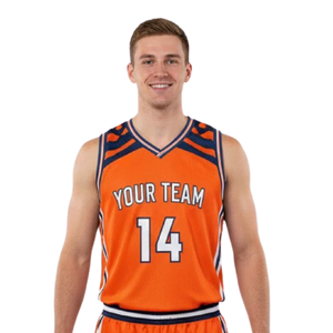 Ensemble de basketball pour hommes avec imprimé flamme sur le côté, maillot sans manches à col en V et short ample avec bandes sur les épaules, noms et numéros personnalisés - Product Image 3