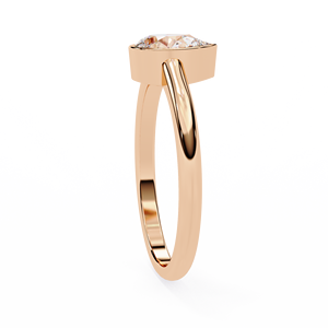 Anillo de compromiso con diamante cultivado en laboratorio de corte pera de 0.60 ct, certificado IGI, oro de 18K, engaste completo sin atascos, solitario. - Product Image 5
