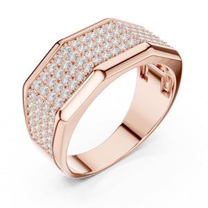 Bague pavée pour homme en or jaune avec diamant de laboratoire – Large et audacieuse, une bague de luxe sertie de diamants pour bijoux en diamant - Product Image 6