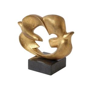 Sculpture Moderne Abstraite de Dauphin en Résine, Décoration d'Intérieur de Luxe, Figurine Animale Dorée, Artisanat d'Art pour Salon, Bureau, Table, Présentoir, Cadeau - Product Image 3