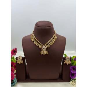 Anuja Premium Heritage Gold-Plated <b>Bridal</b> <b>Necklace</b> <b>and</b> <b>Earring</b> <b>Set</b> - Product Image 1