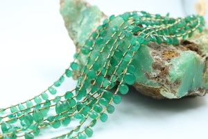 Perles d'émeraude naturelle de Zambie, facettées en forme de poire, 5-7 mm, 11 pouces, trou de 0,40 mm pour la fabrication de bracelets et de colliers - Product Image 6