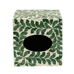 Handmade Wooden Tissue Box with Mother of Pearl Inlay for Home Decor - Product Image 6