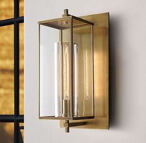 Lámpara de Pared de Latón con Panel de Vidrio para Entrada, Lámpara de Pared de Latón de Diseño para Iluminación Ambiental, Lámpara de Pared de Latón de Alta Gama - Product Image 1