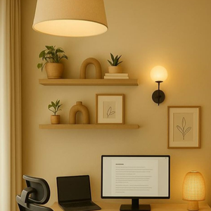 Juego de 2 Estantes Flotantes de Madera Tallada, Estilo Rústico, para Decoración de Sala de Estar o Casa de Campo - Product Image 2