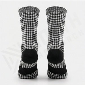 Crew <b>Socks</b> Plaid Pattern Black Gray Knitted Breathable Polyester Spandex Adult Casual Daily Wear Spring - Product Image 2