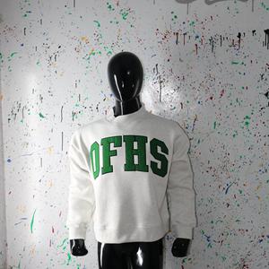 Sweat-shirt à col montant gris cendré OFHS 100% CREEN avec broderie appliquée, col large, URBAN PRODUCTIONS - Product Image 4