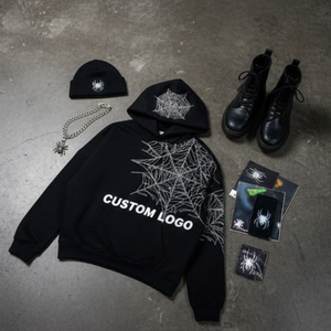 Sudadera con Capucha Personalizada ODM con Estampado Animal, Sudadera Negra Estilo Urbano, Tejido Grueso Ecológico, Tinte Liso, Nailon/Algodón - Product Image 2