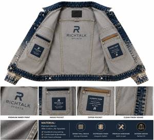 เสื้อแจ็คเก็ตยีนส์ผู้ชายสำหรับฤดูหนาว RICHTALK SPORTS แบบลำลอง ออกแบบเองได้ ผลิตจากผ้าฝ้าย 100% ระบายอากาศได้ดี เป็นมิตรกับสิ่งแวดล้อม แห้งเร็ว เหมาะสำหรับกิจกรรมกลางแจ้ง ขายส่ง - Product Image 4