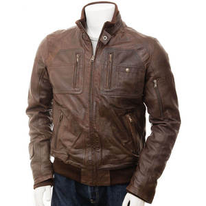 แจ็คเก็ตหนังผู้ชายดีไซน์ทันสมัย แบรนด์ดัง โลโก้สั่งทำได้ แขนยาว คอตั้ง คุณภาพสูง สวมใส่สบาย กันน้ำ เหมาะสำหรับฤดูหนาว - Product Image 1