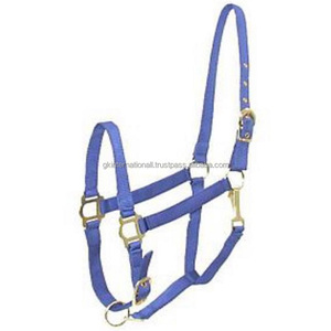 Double Ply Adjustable Nylon Horse Halter Throat Snap Adjustable Chin Brass Plated Heavy Duty Hardware Durable <b>Stitching</b> - Product Image 5