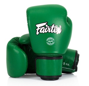 ถุงมือชกมวย Fairtex หนังแท้คุณภาพพรีเมียม 100% สายรัดสีเขียว สำหรับฝึกซ้อมมวย ขายดี - Product Image 5