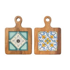 Posavasos cuadrado de madera de lujo moderno superventas de Acacia, posavasos de madera a granel para tapetes de mesa - Product Image 2