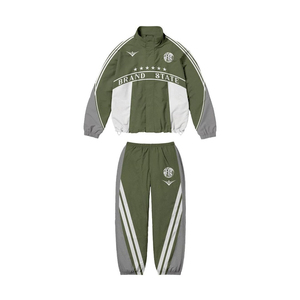 Vintage Football Inspired Streetwear Tracksuit Set Men Women Oversized Athletic Training Jacket <b>Jogger</b> Pants Two Piece Urban - Product Image 2