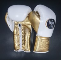 Guantes de Boxeo de Cuero Personalizados 'No Boxing No Life', con Cordones, para Entrenamiento y Sparring, Rojos y Plateados, Dedos Completos, Equipo de Artes Marciales