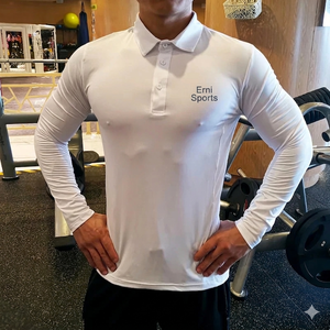 Camiseta de Compresión de Manga Larga para Hombre, para Gimnasio, Running, Fitness, Deporte, Secado Rápido, Ropa Deportiva, Senderismo, Protección UV, Talla Grande - Product Image 3
