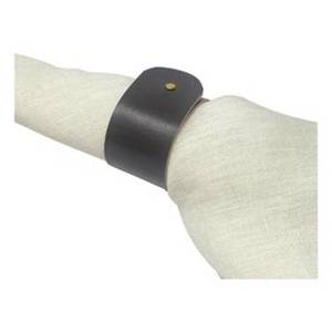 Lot de bagues de serviette en cuir faites à la main avec rivets en laiton – Écologiques, durables, modernes – Vaisselle de mariage en gros. - Product Image 6