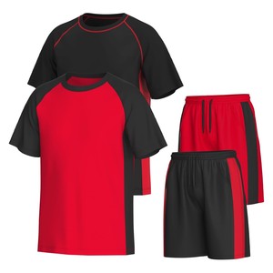 Conjunto Deportivo para Hombre, Camiseta y Pantalones Cortos con Bloques de Color, Cuello Redondo, Secado Rápido, Poliéster y Elastano, Ropa de Verano - Product Image 3