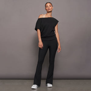 เสื้อสเวตเชิ้ตผู้หญิง คอกลม แขนสั้น ทรงหลวม สไตล์ลำลอง ผ้าฝ้าย 100% แบบไหล่ตก - Product Image 5