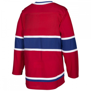 เสื้อฮอกกี้น้ำแข็งผู้ชาย สีแดง แขนยาว คอวี ระบายอากาศได้ดี ผลิตจากโพลีเอสเตอร์  โลโก้ปัก  แผงตาข่ายระบายอากาศด้านหน้า - Product Image 6
