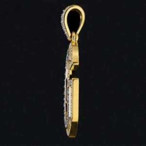Pendentif personnalisé en argent 925 avec lettre initiale G en moissanite de laboratoire, bicolore, style hip-hop, breloque nominative, pour fête, OEM ODM, directement de l'usine - Product Image 4