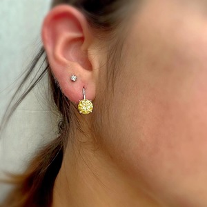 Boucles d'oreilles pendantes solitaires en moissanite jaune 4 carats en argent 925, minimalistes, haut de gamme, effet diamant, à prix réduit - Product Image 2