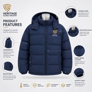 <b>Mens</b> Fashion Puffer <b>Jacket</b> Oversized Fit Soft Insulated Fabric Modern Design Wind Resistant Finish Ideal for Casual Wear - Product Image 5