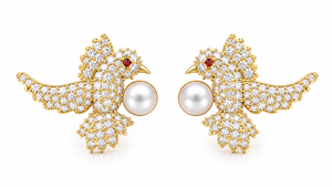 Pearl Bird Gemstone Gold Plated 925 Sterling <b>Silver</b> Handmade <b>Stud</b> <b>Earrings</b> For Women Girl Jewelry Wedding Gift - Product Image 6