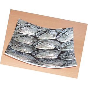 Plato de abulón, artículos de vidrio y manteles individuales con motivo de abulón natural, tamaño 20x20cm - Product Image 3