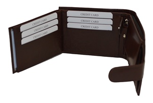 Men's Genuine Leather Long <b>Wallet</b> Fold Closure Minimalist Design Durable Daily Use Brown Color - Product Image 3