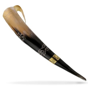 Chope à boire en corne de buffle naturelle, faite à la main, style médiéval, Viking - Product Image 3