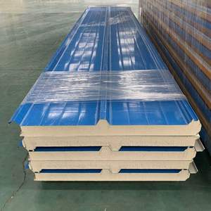 Panneau de toiture isolé PUF, panneau sandwich en mousse de polyuréthane pour bâtiments industriels, entrepôts, usines et hangars - Product Image 1