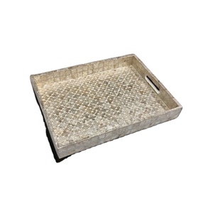 PERFECT ENTERPRISES <b>Breakfast</b> <b>Tray</b>: Handmade Serving <b>Tray</b> Cross Pattern MOP <b>Tray</b> - Product Image 3